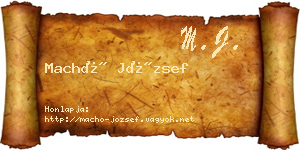 Machó József névjegykártya