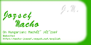 jozsef macho business card