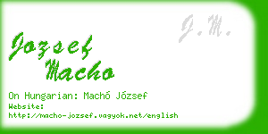jozsef macho business card